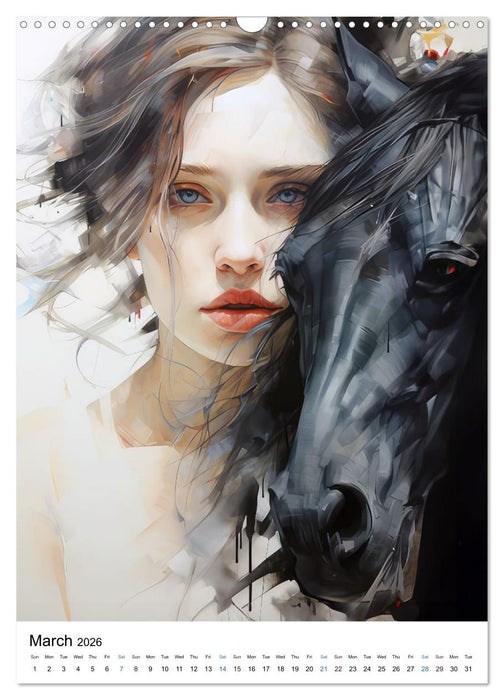 Horses - AI drawings (CALVENDO Monthly Calendar 2026)