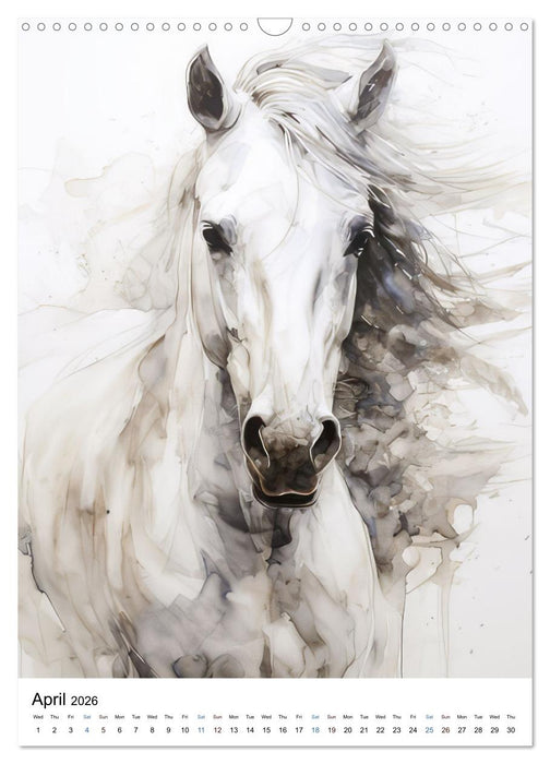 Horses - AI drawings (CALVENDO Monthly Calendar 2026)