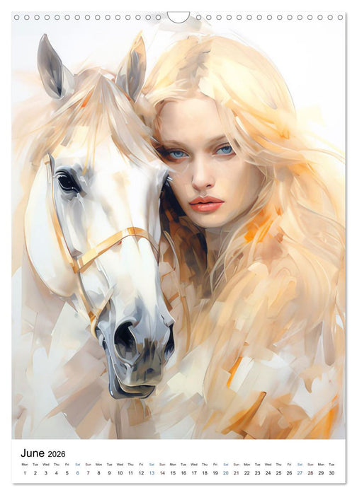 Horses - AI drawings (CALVENDO Monthly Calendar 2026)