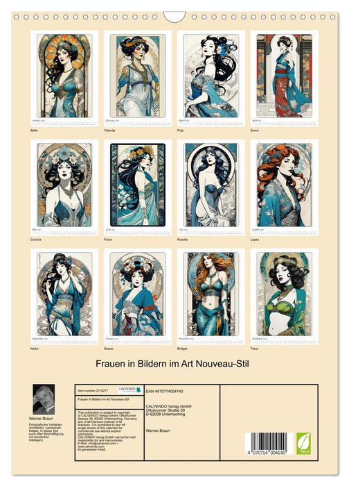 Women in pictures in the Art Nouveau style (CALVENDO Monthly Calendar 2026)