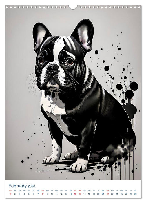 French Bulldogs. Artfully designed portraits (CALVENDO Monthly Calendar 2026)