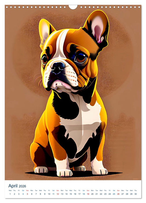 French Bulldogs. Artfully designed portraits (CALVENDO Monthly Calendar 2026)