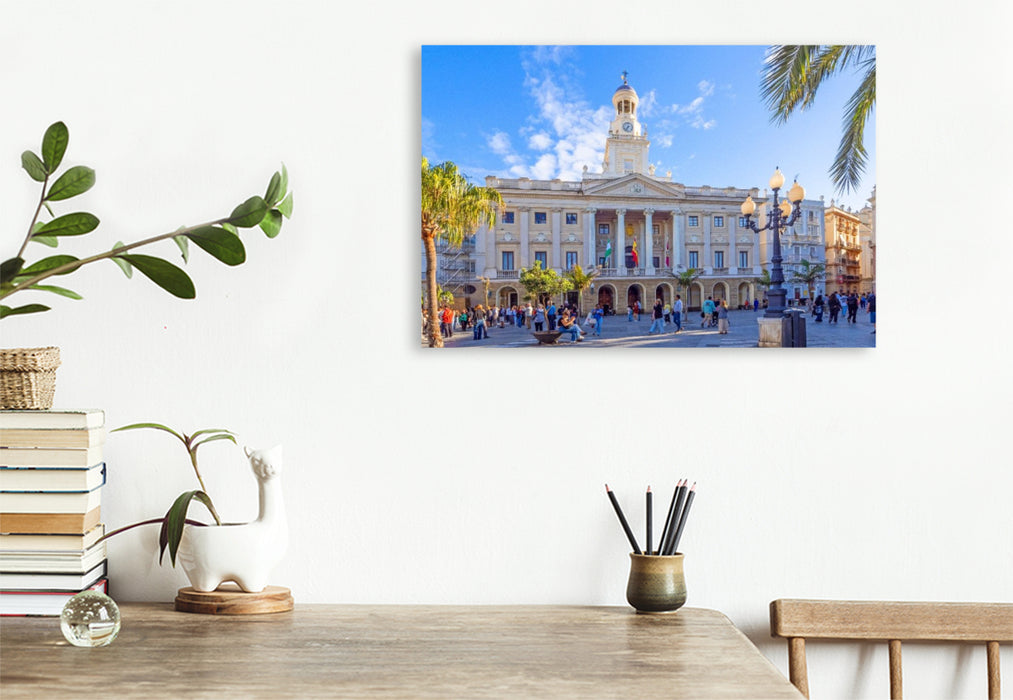 Premium Textil-Leinwand Das Rathaus San Juan