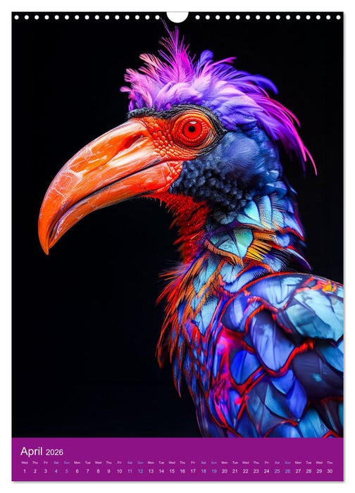 Neon evolution - Fluorescent fantasy animals of the AI world (CALVENDO Monthly Calendar 2026)