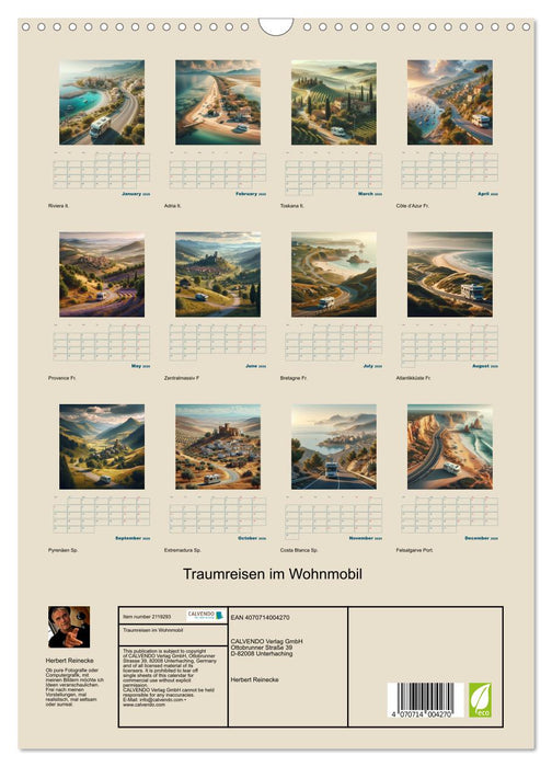 Dream trips in a motorhome (CALVENDO Monthly Calendar 2026)