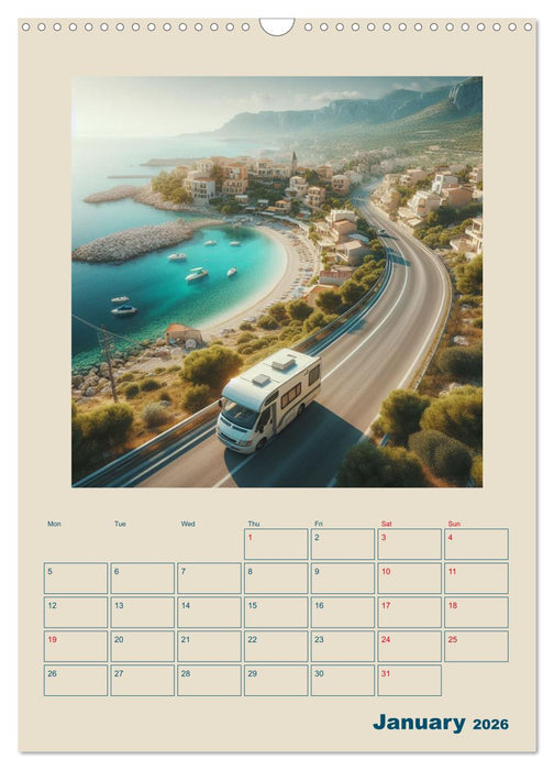 Dream trips in a motorhome (CALVENDO Monthly Calendar 2026)