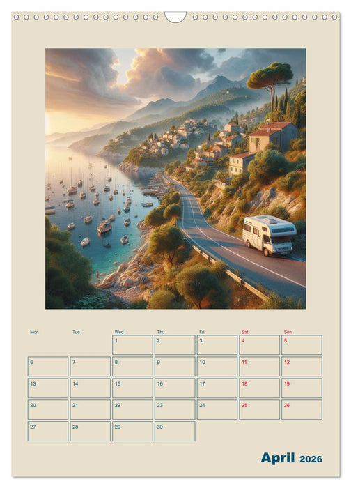 Dream trips in a motorhome (CALVENDO Monthly Calendar 2026)