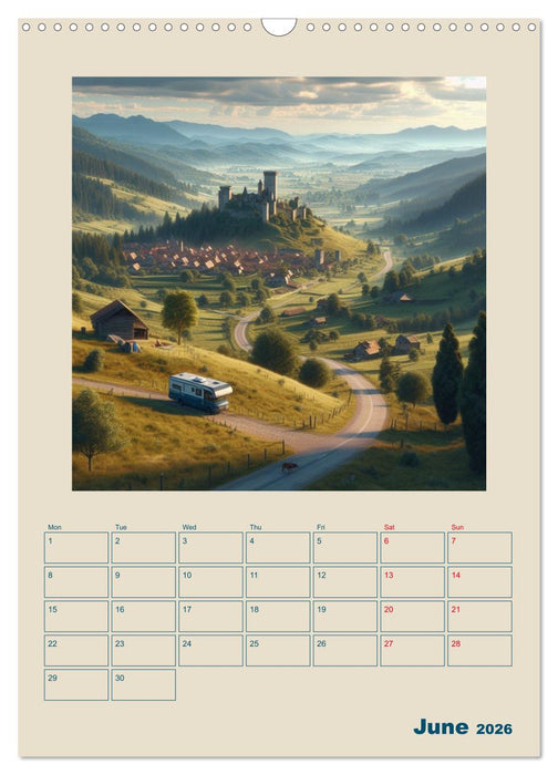 Dream trips in a motorhome (CALVENDO Monthly Calendar 2026)