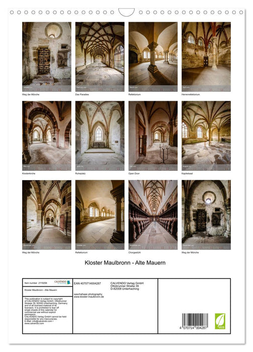 Maulbronn Monastery - Old Walls (CALVENDO Monthly Calendar 2026)
