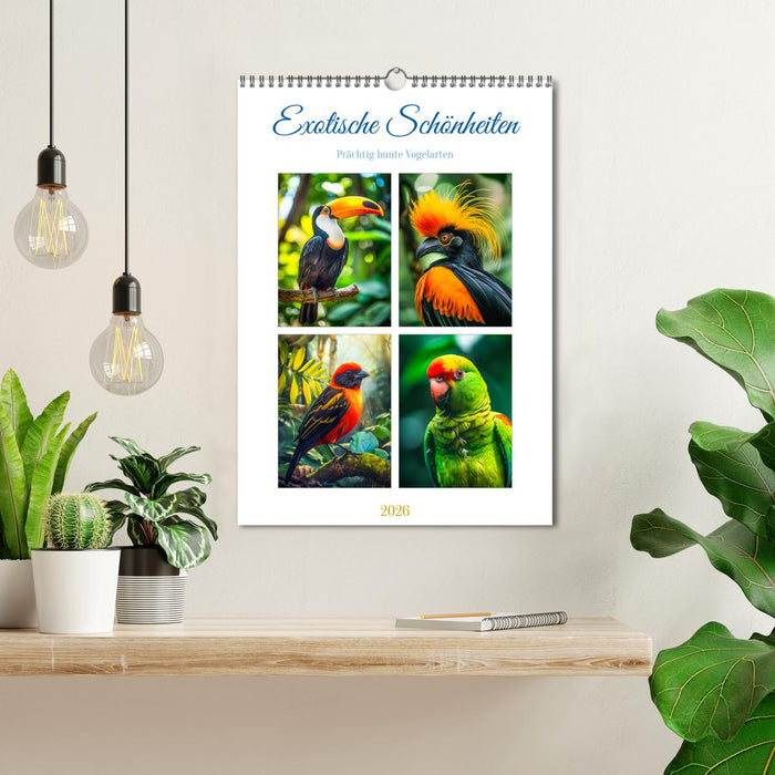 Exotic beauties - magnificently colorful birds (CALVENDO Monthly Calendar 2026)