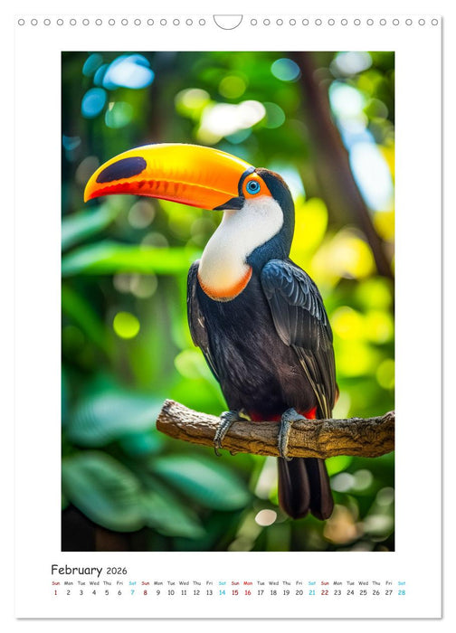 Exotic beauties - magnificently colorful birds (CALVENDO Monthly Calendar 2026)