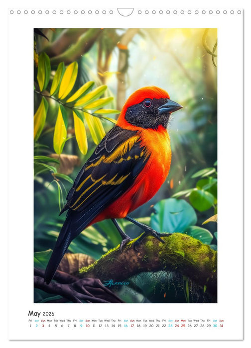Exotic beauties - magnificently colorful birds (CALVENDO Monthly Calendar 2026)