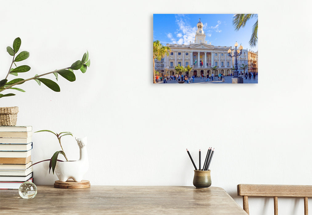 Premium Textil-Leinwand Das Rathaus San Juan