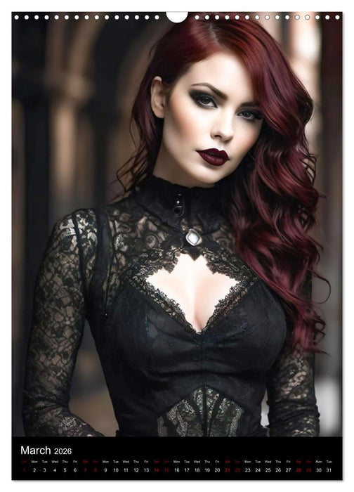 Beautiful Gothic Divas (CALVENDO Monthly Calendar 2026)