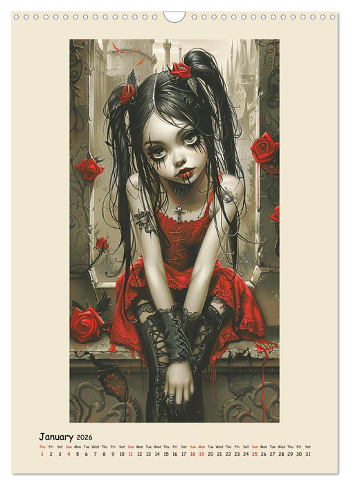 Gothic-Girls. Bizzare Comic-Art (CALVENDO Monthly Calendar 2026)