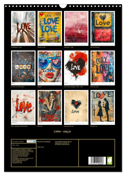 Love - say yes (CALVENDO Monthly Calendar 2026)