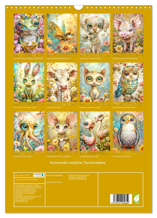 Humorous cute animal characters (CALVENDO Monthly Calendar 2026)