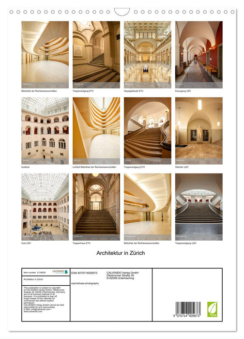 Architecture in Zurich (CALVENDO Monthly Calendar 2026)