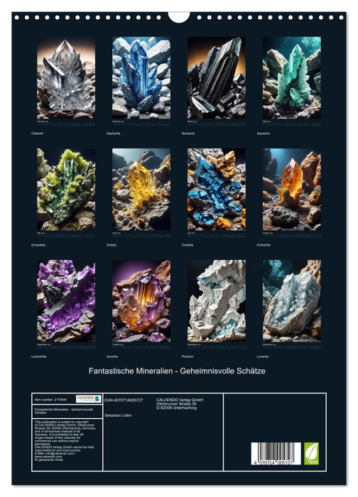 Fantastic minerals - Mysterious treasures (CALVENDO Monthly Calendar 2026)