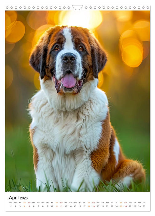 Saint Bernards - good-natured and brave (CALVENDO Monthly Calendar 2026)