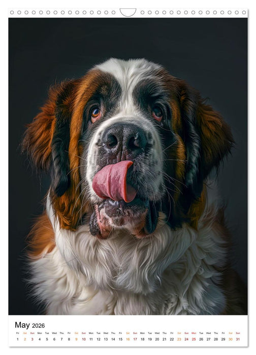 Saint Bernards - good-natured and brave (CALVENDO Monthly Calendar 2026)