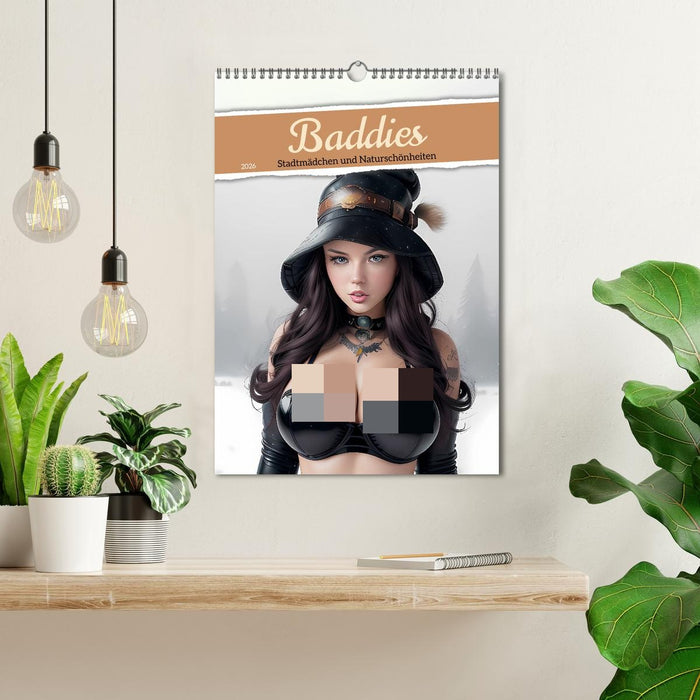 Baddies - city girls and natural beauties (CALVENDO Monthly Calendar 2026)