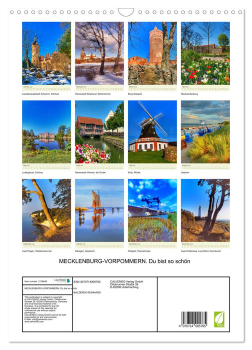 MECKLENBURG-VORPOMMERN. You are so beautiful (CALVENDO Monthly Calendar 2026)