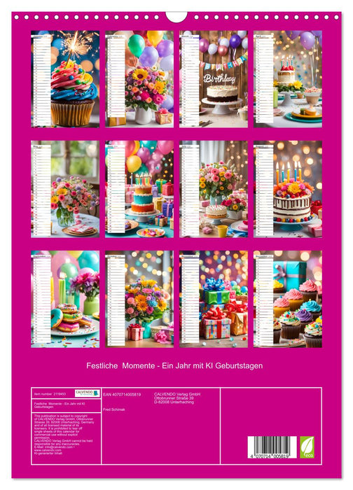 Festive moments - A year of AI birthdays (CALVENDO Monthly Calendar 2026)