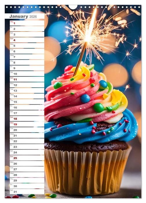 Festive moments - A year of AI birthdays (CALVENDO Monthly Calendar 2026)