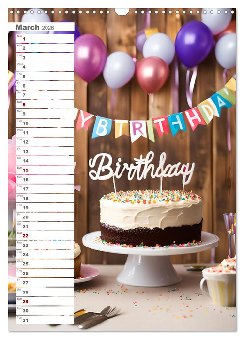 Festive moments - A year of AI birthdays (CALVENDO Monthly Calendar 2026)