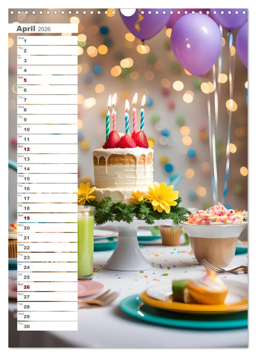 Festive moments - A year of AI birthdays (CALVENDO Monthly Calendar 2026)