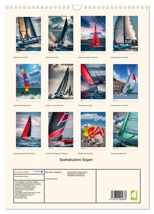 Spectacular sailing (CALVENDO Monthly Calendar 2026)