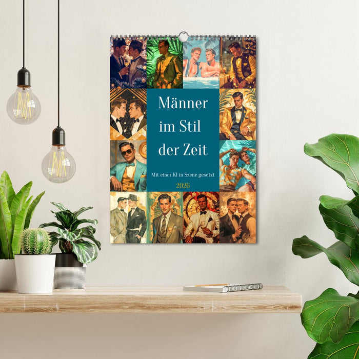 Men in the style of the time (CALVENDO Monthly Calendar 2026)