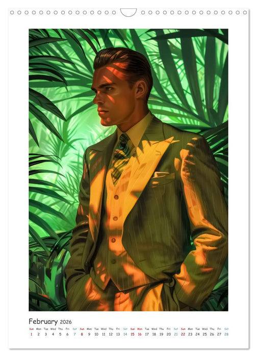 Men in the style of the time (CALVENDO Monthly Calendar 2026)