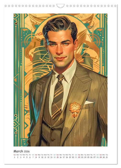 Men in the style of the time (CALVENDO Monthly Calendar 2026)