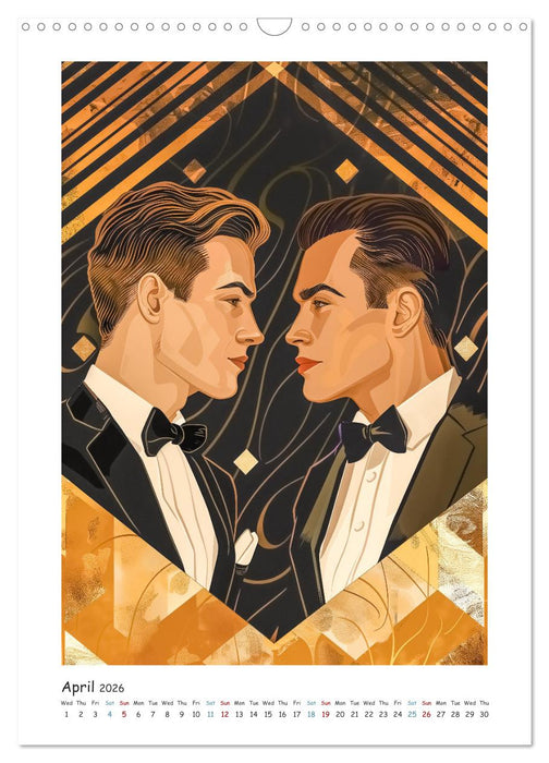 Men in the style of the time (CALVENDO Monthly Calendar 2026)