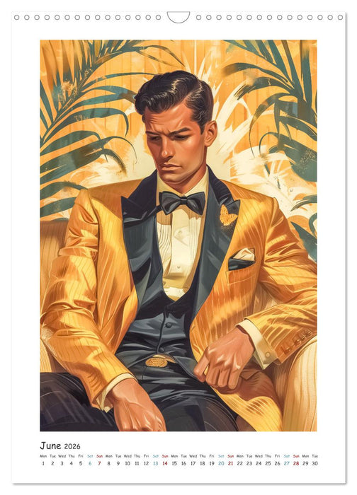 Men in the style of the time (CALVENDO Monthly Calendar 2026)
