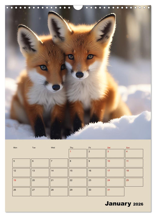 Animal children in the enchanted forest (CALVENDO Monthly Calendar 2026)