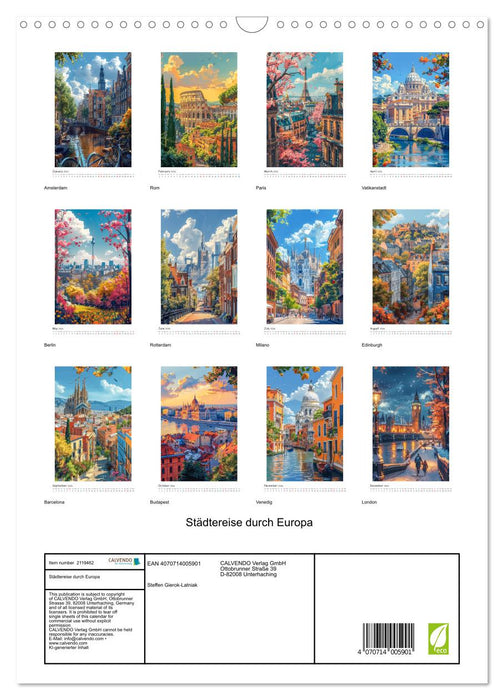 City break through Europe (CALVENDO Monthly Calendar 2026)