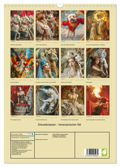 Circus fantasies - Venetian style (CALVENDO Monthly Calendar 2026)