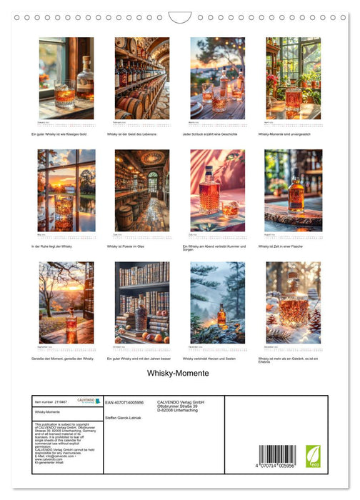 Whisky moments (CALVENDO Monthly Calendar 2026)