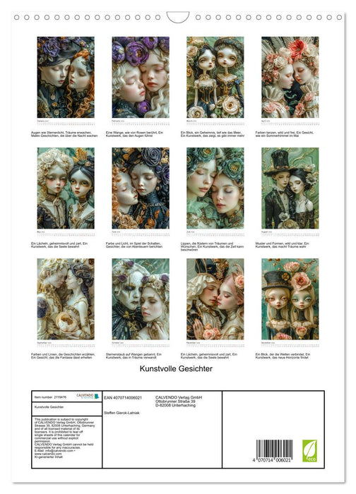 Artful faces (CALVENDO Monthly Calendar 2026)
