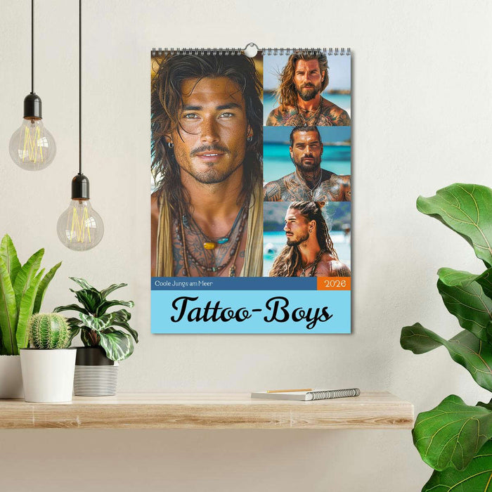 Tattoo-Boys. Coole Jungs am Meer (CALVENDO Monthly Calendar 2026)