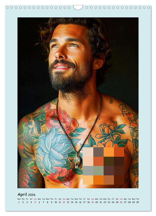 Tattoo-Boys. Coole Jungs am Meer (CALVENDO Monthly Calendar 2026)