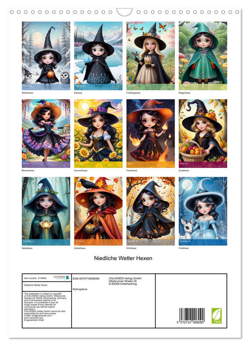 Cute weather witches (CALVENDO Monthly Calendar 2026)