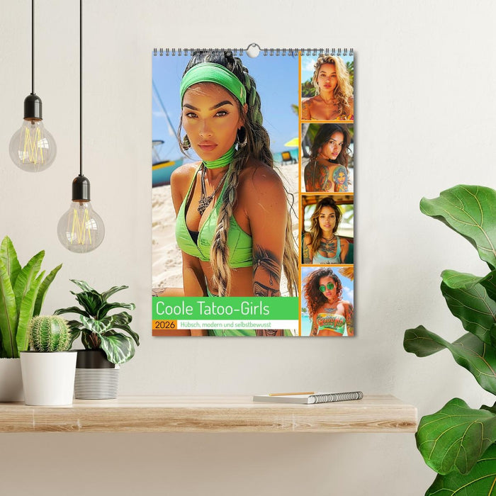 Cool tattoo girls. Pretty, modern and self-confident (CALVENDO Monthly Calendar 2026)