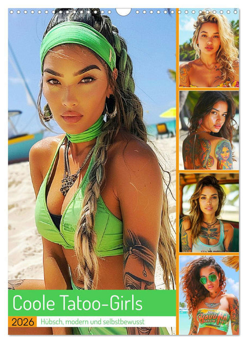 Cool tattoo girls. Pretty, modern and self-confident (CALVENDO Monthly Calendar 2026)