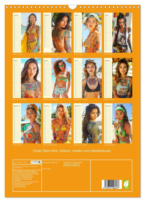 Cool tattoo girls. Pretty, modern and self-confident (CALVENDO Monthly Calendar 2026)