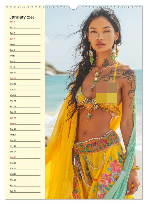 Cool tattoo girls. Pretty, modern and self-confident (CALVENDO Monthly Calendar 2026)