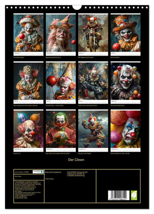 Der Clown (CALVENDO Monthly Calendar 2026)